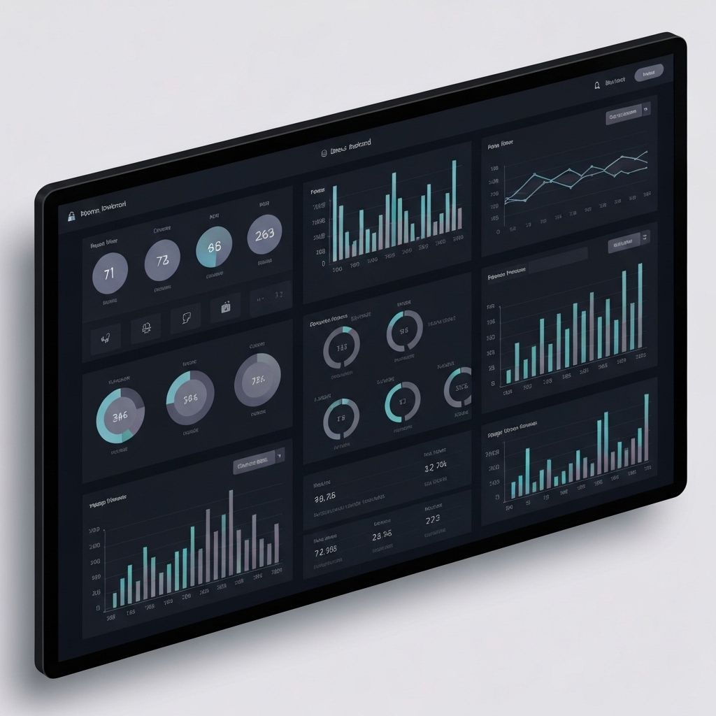 Custom Dashboard Analytics showing real-time business metrics, charts, and KPI visualizations